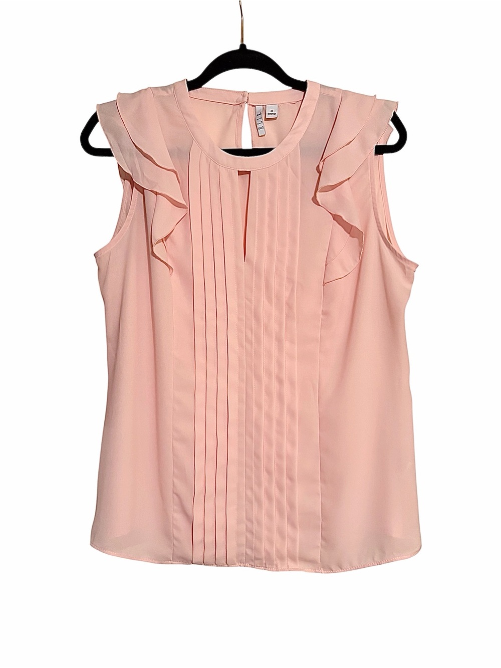 Vintage Elle Ruffled Pintuck Camisole - Pink Size M